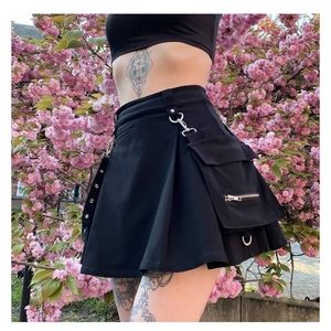 Goth Techwear Mini Skirt